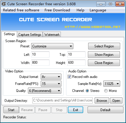 Cute Screen Recorder Free screenshot